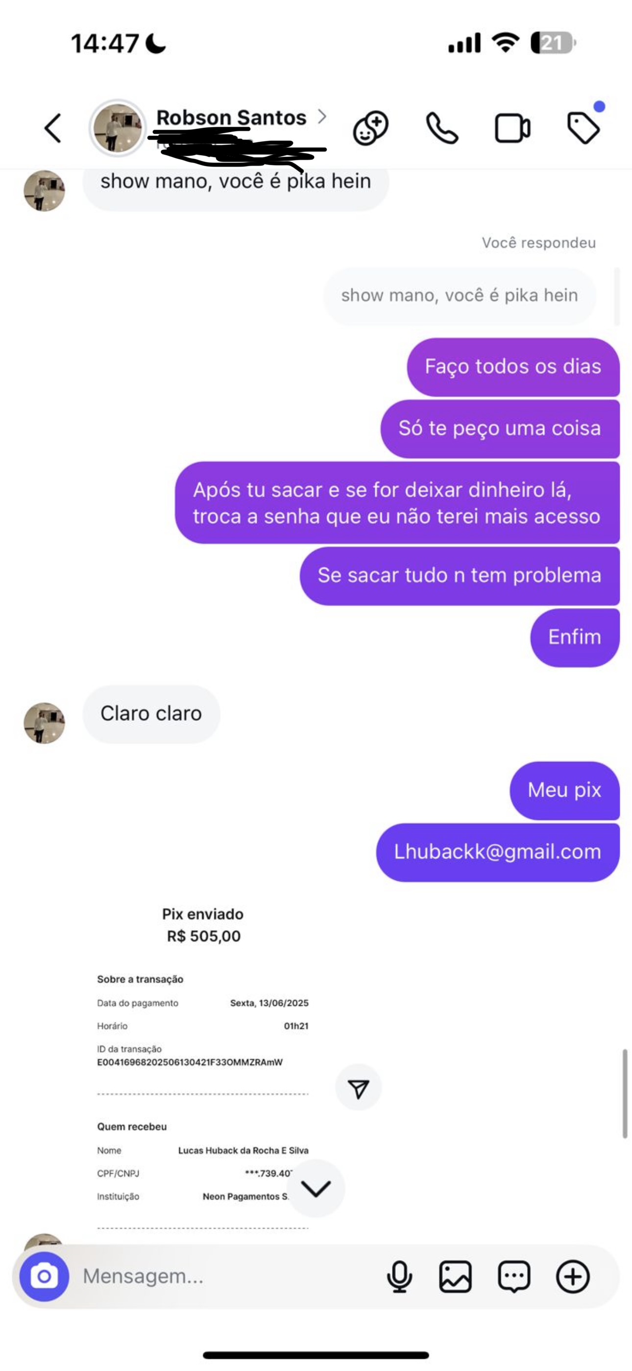 Aluno LF — banca R$600